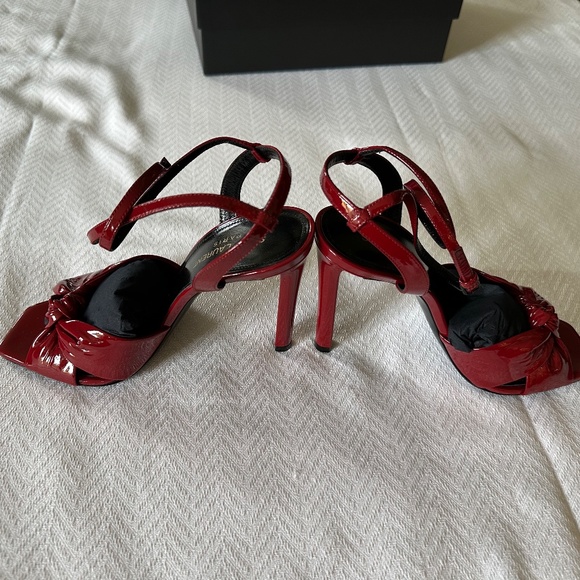 Saint Laurent Vernice Baltimora High Heeled Sandal, Hot Red, 37 - Picture 16 of 16